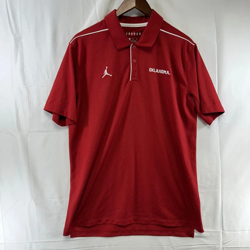 Oklahoma Sooners OU Jordan Polo Shirt Mens Large Crimson On-Field BQ9573-613